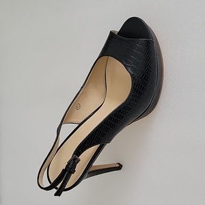 Women's Black High Heels Shoes Ankle Strap Dress Heeled Sandals